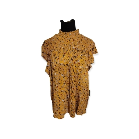 Tops - 𝅺yellow floral blouse